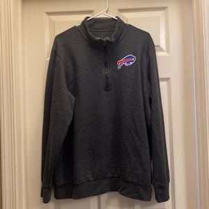 Men’s Buffalo Bills Antigua Heathered Charcoal Gambit Quarter Zip Pullover